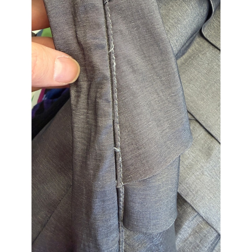 Jessica McClintock Metallic One Shoulder Dress Mini VTG Y2K Silver Gray Womens 4 - Picture 6 of 8